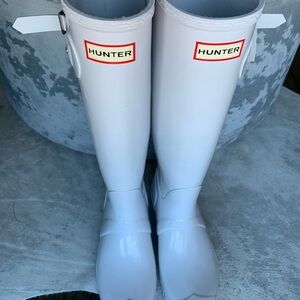 Hunter Classic Tall White Boots